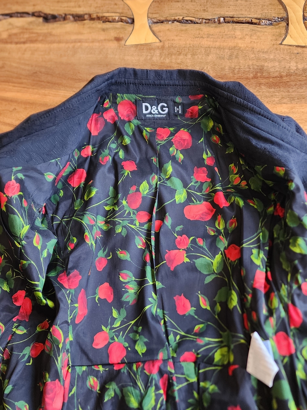 D&G Dolce & Gabbana Women's Black Textured Belted Jacket Size IT40 - Picture 9 of 9